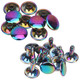 Rainbow Double Cap Brass Rivets (Pack of 10)